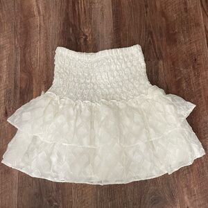 DO+BE White Tiered Skirt with Pattern